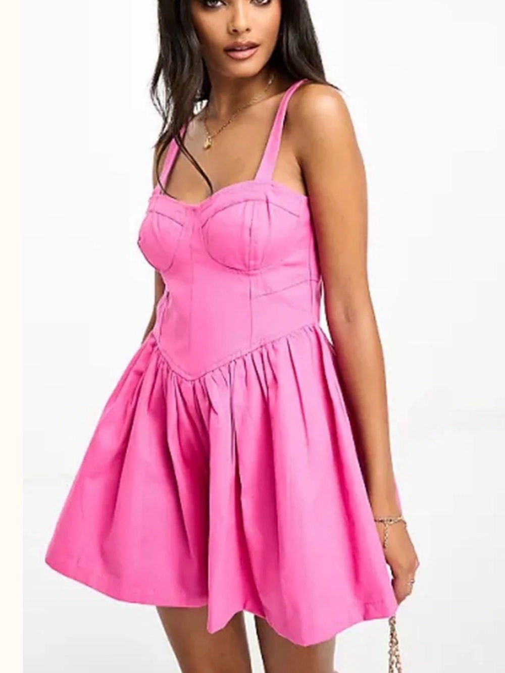 ASOS Design Twill Flippy Playsuit. Pink. Size 14